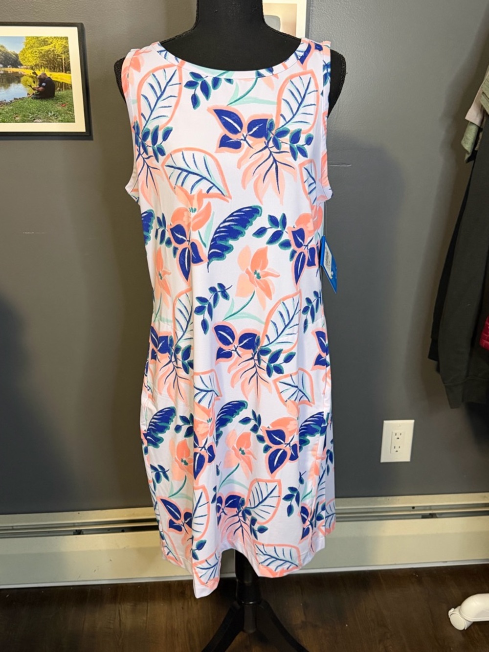 Columbia Size Large Pink Floral Sleeveless Dress - Picture 3 of 5